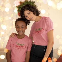 Frohe Weihnachten Rot Grün Festival Retro Typograf Tri-Blend Shirt