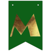 Frohe Weihnachten Rot Grün Golden Text Typografie Wimpelkette (Zweite Fahne)