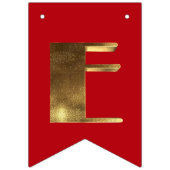 Frohe Weihnachten Rot Grün Golden Text Typografie Wimpelkette (Dritte Fahne)