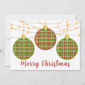 Frohe Weihnachten Rot Grün Kariert Ornament Urlaub (Vorderseite)