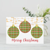 Frohe Weihnachten Rot Grün Kariert Ornament Urlaub (Stehend Vorderseite)
