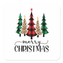 Frohe Weihnachten Rot Grün Karierte Bäume