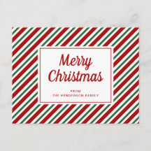 Frohe Weihnachten Rot Grün Streifen Muster