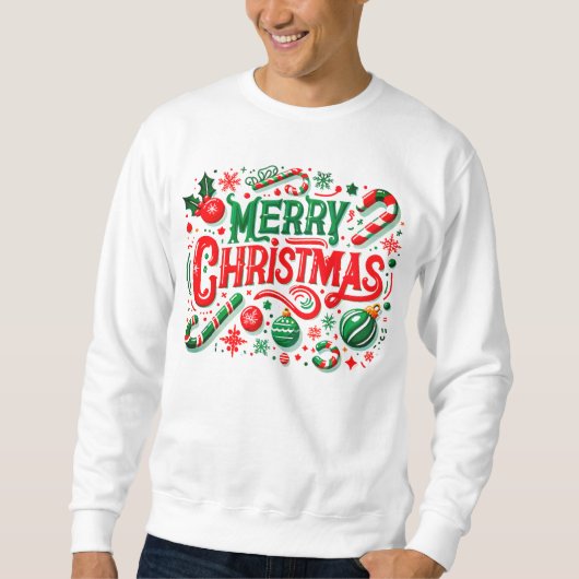 Frohe Weihnachten rot / grün Sweatshirt (Vorderseite)