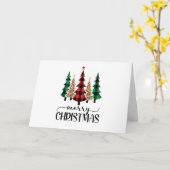 Frohe Weihnachten Rot Grün und Schwarz Karierte Bä Karte (Gelbe Blume)