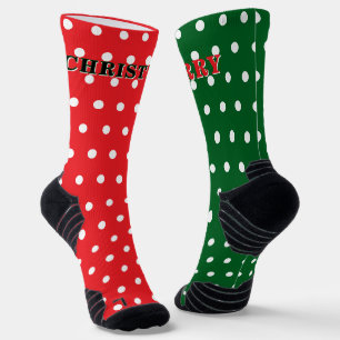 Frohe Weihnachten Rot Grün Weiße Tupfen Socken