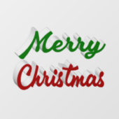 Frohe Weihnachten rot-grüne Schrift Fensteraufkleber (Blatt)