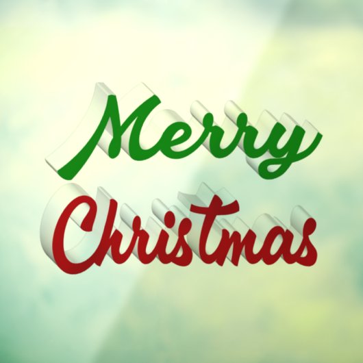 Frohe Weihnachten rot-grüne Schrift Fensteraufkleber (Blatt 3)