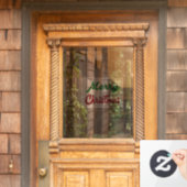 Frohe Weihnachten rot-grüne Schrift Fensteraufkleber (Haustür)