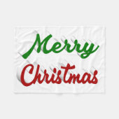 Frohe Weihnachten rot-grüne Schrift Fleecedecke (Vorderseite (Horizontal))