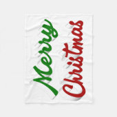 Frohe Weihnachten rot-grüne Schrift Fleecedecke (Vorderseite)