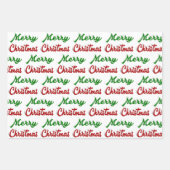 Frohe Weihnachten rot-grüne Schrift Geschenkpapier Set (Vorderseite 3)