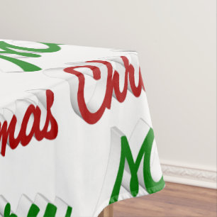Frohe Weihnachten rot-grüne Schrift Tischdecke