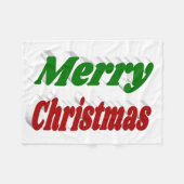 Frohe Weihnachten rot-grüne Typografie Fleecedecke (Vorderseite (Horizontal))