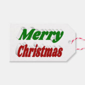 Frohe Weihnachten rot-grüne Typografie Geschenkanhänger (Vorderseite (Horizontal))