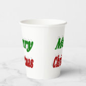 Frohe Weihnachten rot-grüne Typografie Pappbecher (Rechts)
