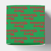 "Frohe Weihnachten", rot-grünes Weihnachtsgeschenk Geschenkschachtel (Oben)