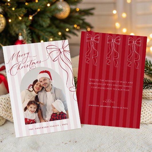 Frohe Weihnachten Rot Handgezeichnete Schleife