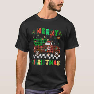 Frohe Weihnachten Rot Kariert Buffalo Truck Tree X T-Shirt