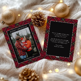 Frohe Weihnachten Rot Kariert Tartan Foto