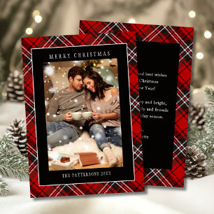 Frohe Weihnachten Rot Kariert Tartan Foto
