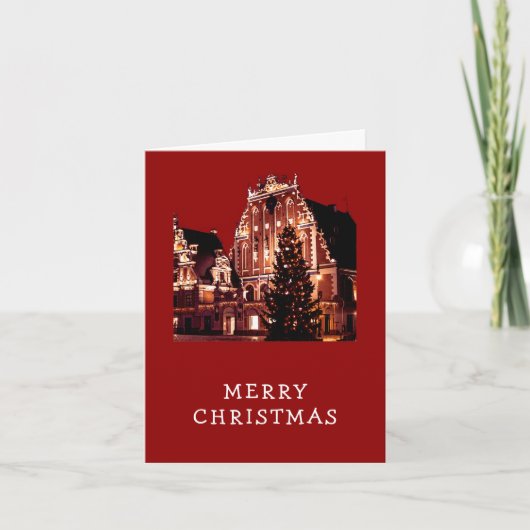 Frohe Weihnachten rot Karte (Vorderseite)