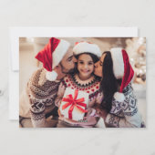 Frohe Weihnachten | Rot mit Kalligrafie und Foto (Rückseite)