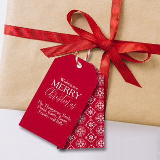 Frohe Weihnachten Rot Niedlich Festive Einfache Sc Geschenkanhänger