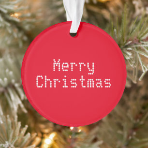 "Frohe Weihnachten" rot Ornament