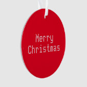 "Frohe Weihnachten" rot Ornament (Vorderseite)