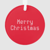 "Frohe Weihnachten" rot Ornament (Rückseite)