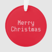"Frohe Weihnachten" rot Ornament (Vorderseite)