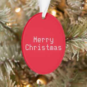 "Frohe Weihnachten" rot Ornament