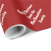 Frohe Weihnachten rot personalisiert Geschenkpapier (Rolleneckpunkt)