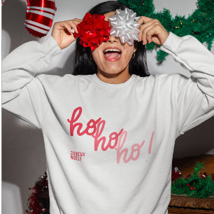 Frohe Weihnachten Rot Pink Hohoho Typografie Styli Sweatshirt