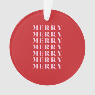 Frohe Weihnachten, Rot, Rosa, Weihnachten, Fröhlic Ornament