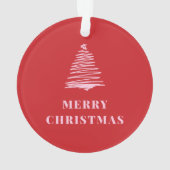 Frohe Weihnachten, Rot, Rosa, Weihnachtsbaum Ornament (Rückseite)