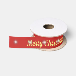 Frohe Weihnachten rot Satinband