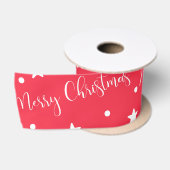 Frohe Weihnachten rot Satinband (Spule)