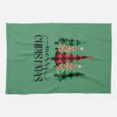 Frohe Weihnachten Rot Schwarz Buffalo Karierter Ba Geschirrtuch (Horizontal)