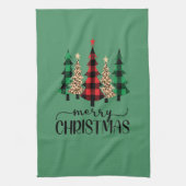 Frohe Weihnachten Rot Schwarz Buffalo Karierter Ba Geschirrtuch (Vertikal)