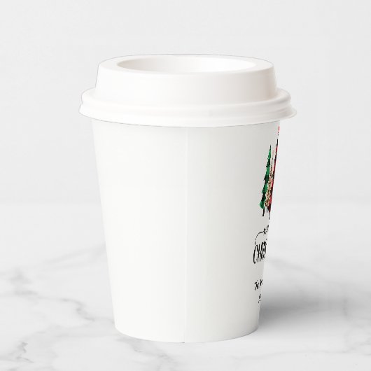 Frohe Weihnachten Rot Schwarz Buffalo Karierter Ba Pappbecher (Rechts)