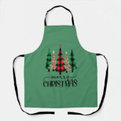 Frohe Weihnachten Rot Schwarz Buffalo Karierter Ba Schürze (Vorderseite)