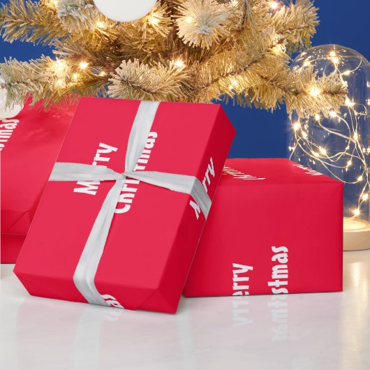 Frohe Weihnachten Rot Streifen Vorlage Geschenkpapier (Feiertage)