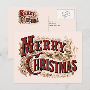 Frohe Weihnachten - Rot und Gold Postkarte