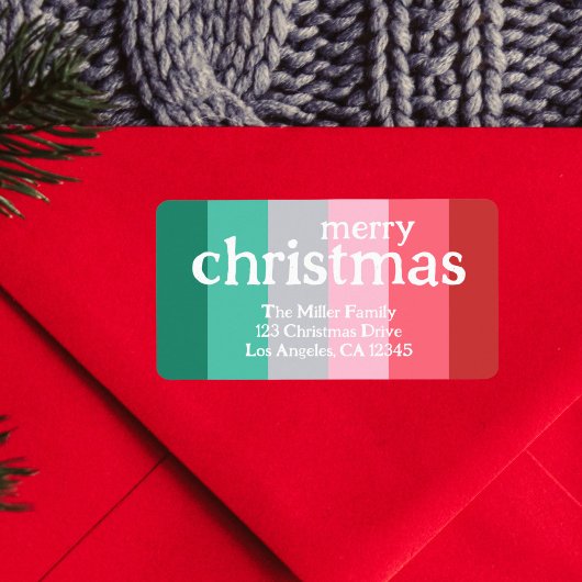Frohe Weihnachten rot und grün Adressaufkleber
