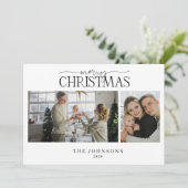 Frohe Weihnachten Rot und Grün Kariert 2 Foto (Stehend Vorderseite)