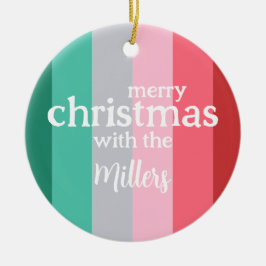 Frohe Weihnachten rot und grün Keramik Ornament