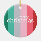 Frohe Weihnachten rot und grün Keramik Ornament (Hinten)