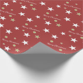 Frohe Weihnachten rot und grün mit Sternen Geschenkpapier (Ecke)